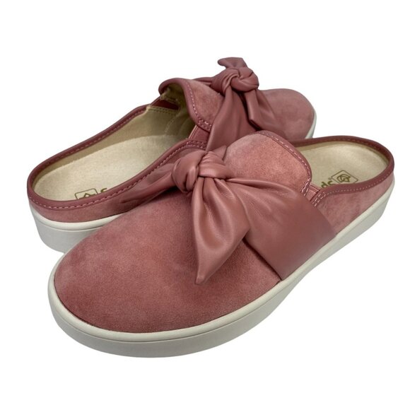 S2B3 Spenco Orthotic Barbados Blush Suede Bow Mule Women's 9.5D Wide Width - Picture 1 of 6